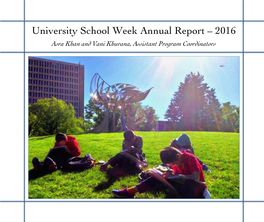 University School Week Annual Report – 2016