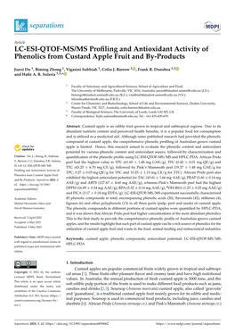 LC-ESI-QTOF-MS/MS Profiling and Antioxidant Activity of Phenolics