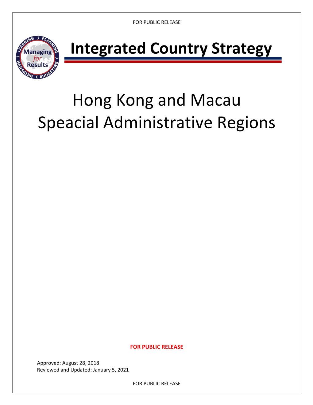 Hong Kong and Macau Speacial Administrative Regions