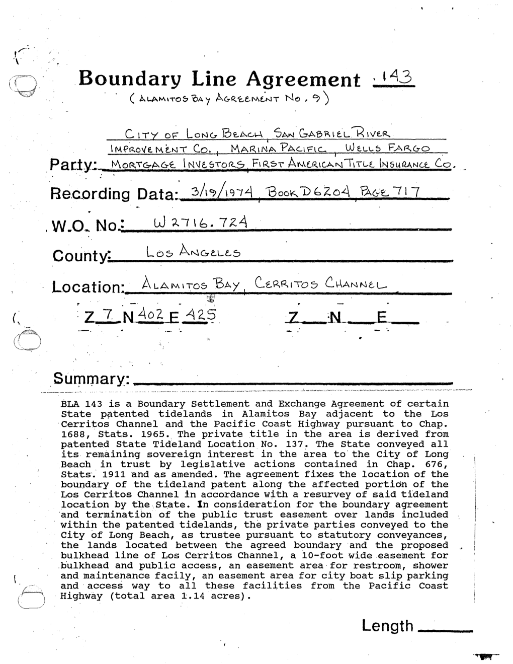 Boundary Line Agreement · 143 ( Al.AM\.,.O~ OA I Ae,.«..~E.MLNT No , ~)