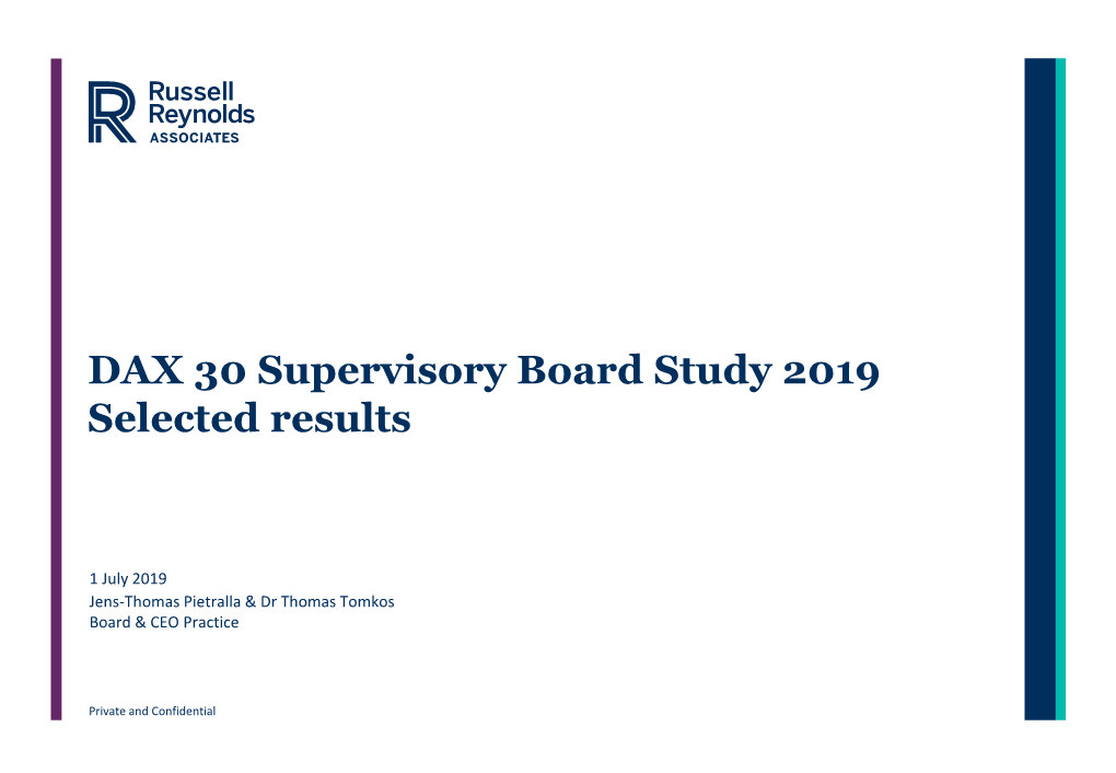 DAX 30 Supervisory Board Study 2019 Selected Results