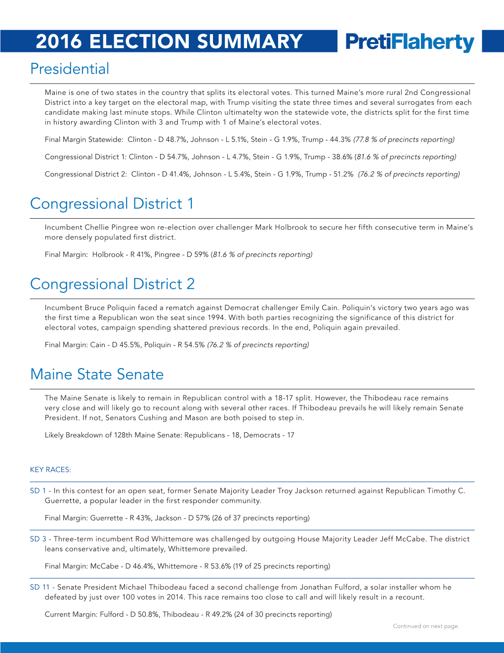 PF 2016 Election Summary. Final4.Indd