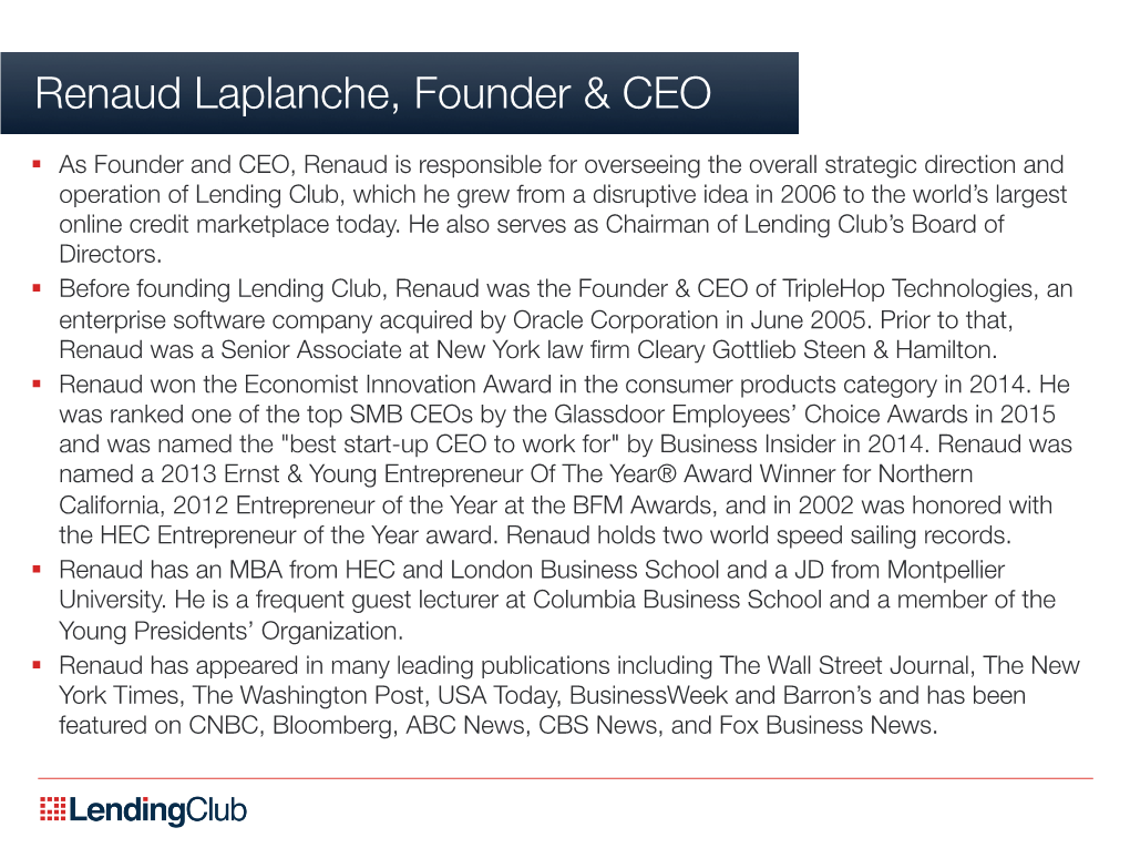 Renaud Laplanche, Founder &