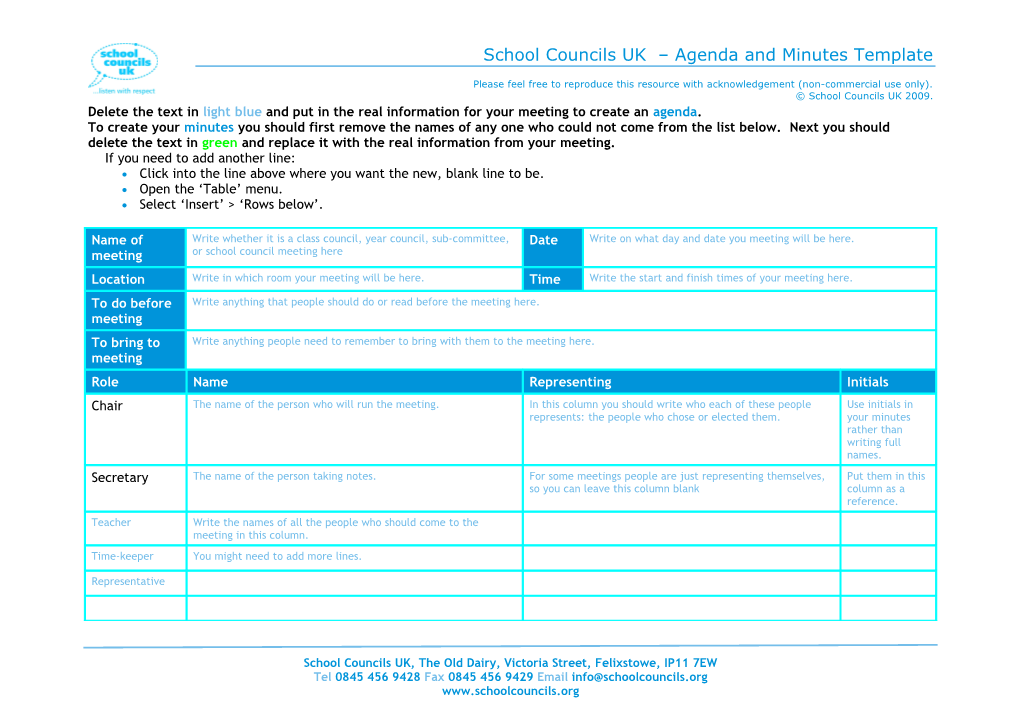 Action Planning Form