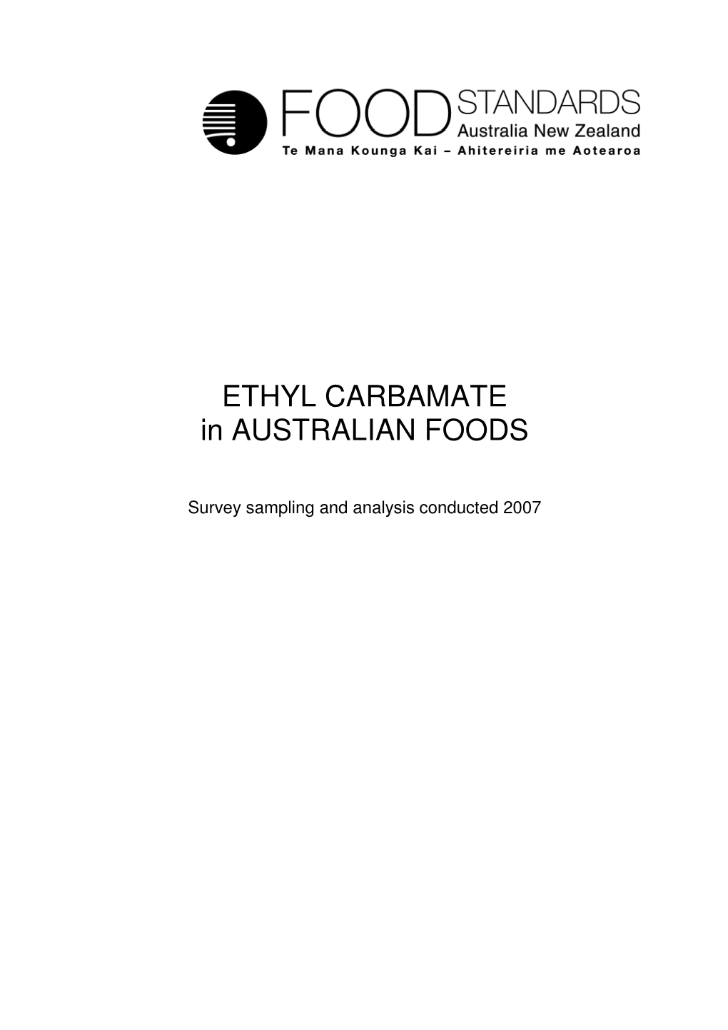 ETHYL CARBAMATE in AUSTRALIAN FOODS