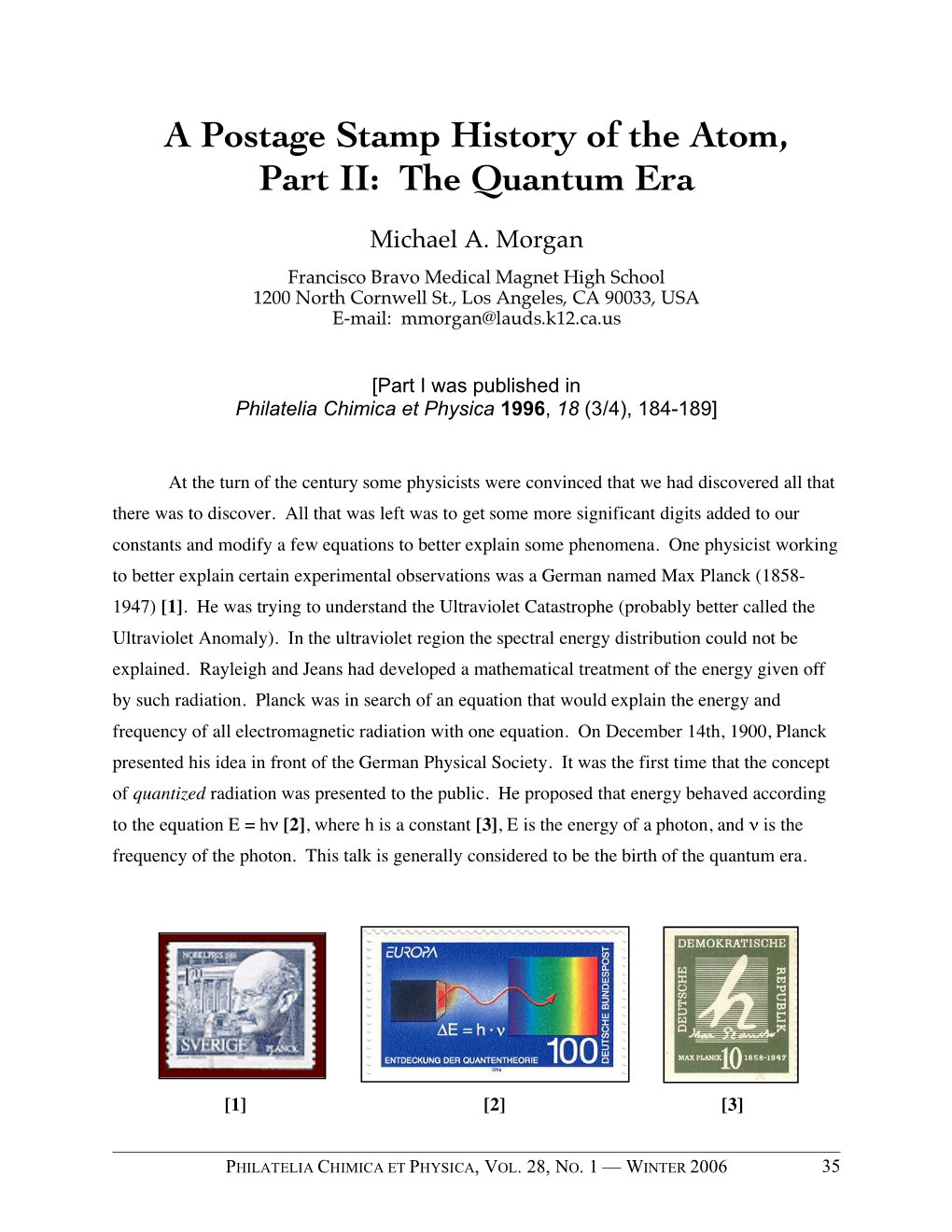 A Postage Stamp History of the Atom, Part II: the Quantum Era