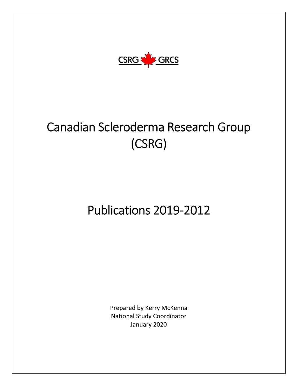 (CSRG) Publications 2019-2012