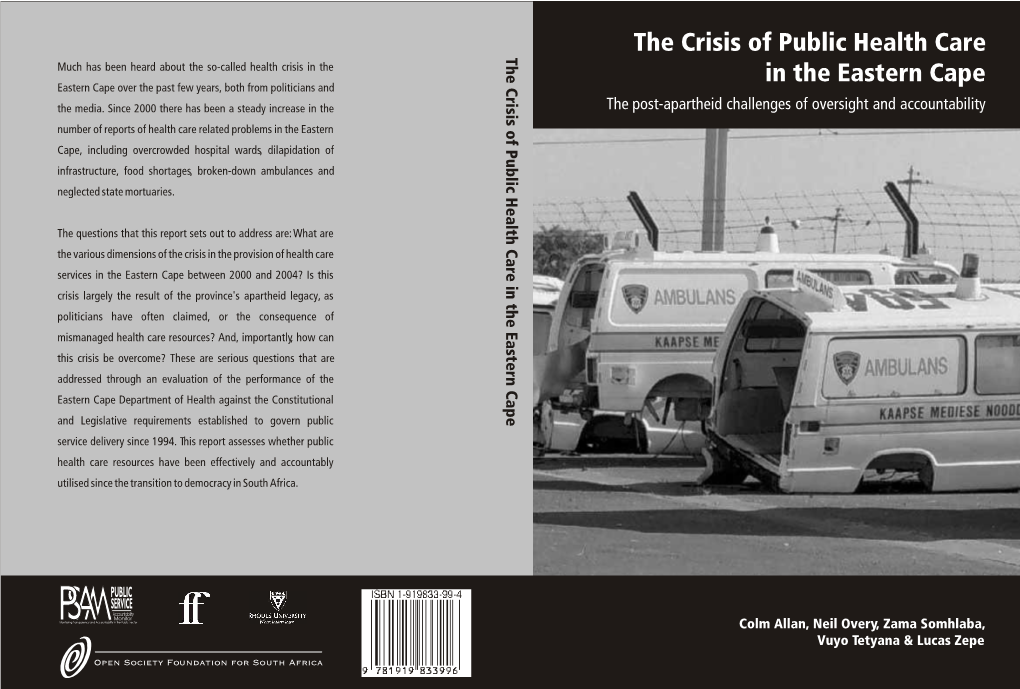 The Crisis of Public Health Care in the Eastern Cape