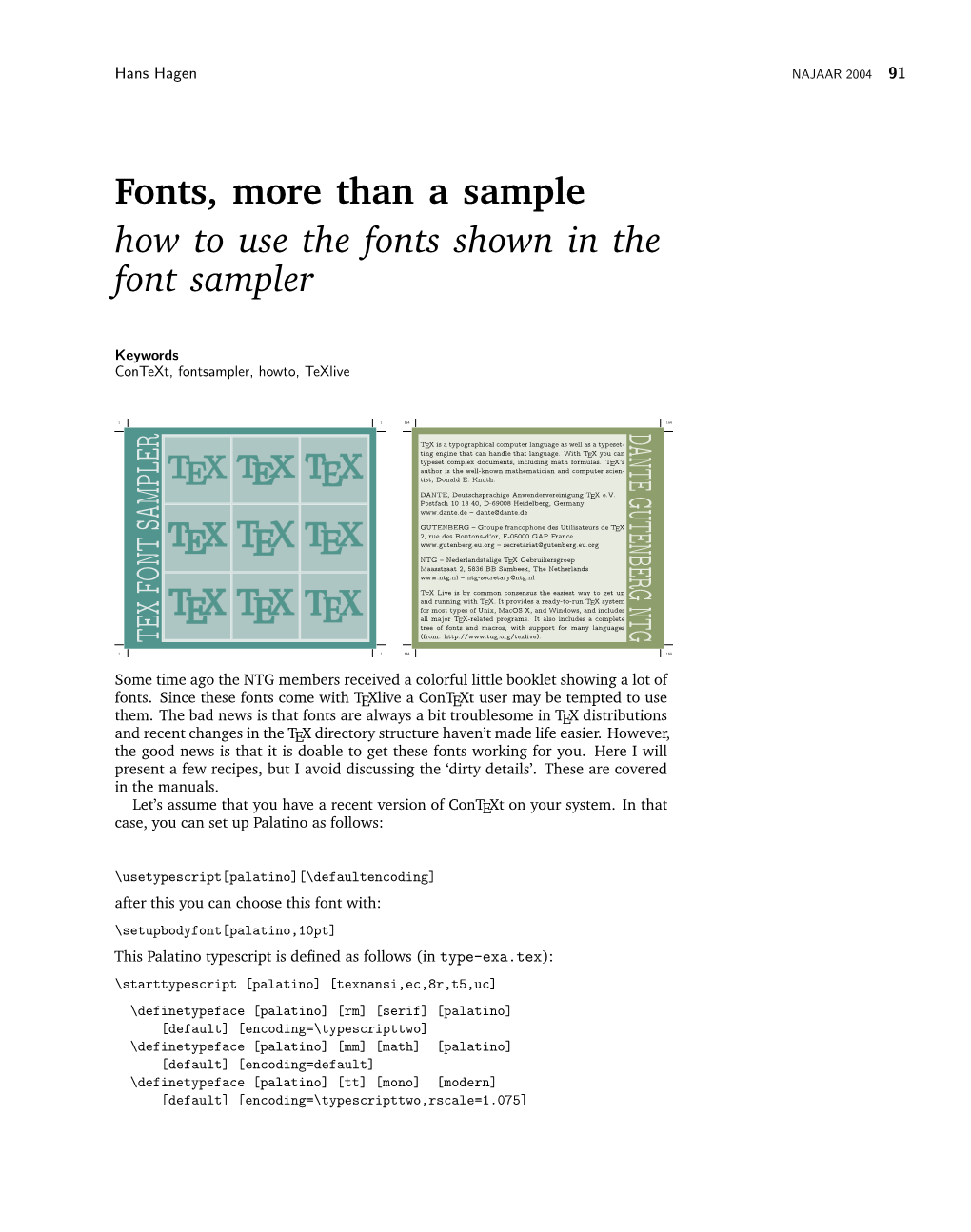 Fonts, More Than a Sample How to Use the Fonts Shown in the Font Sampler