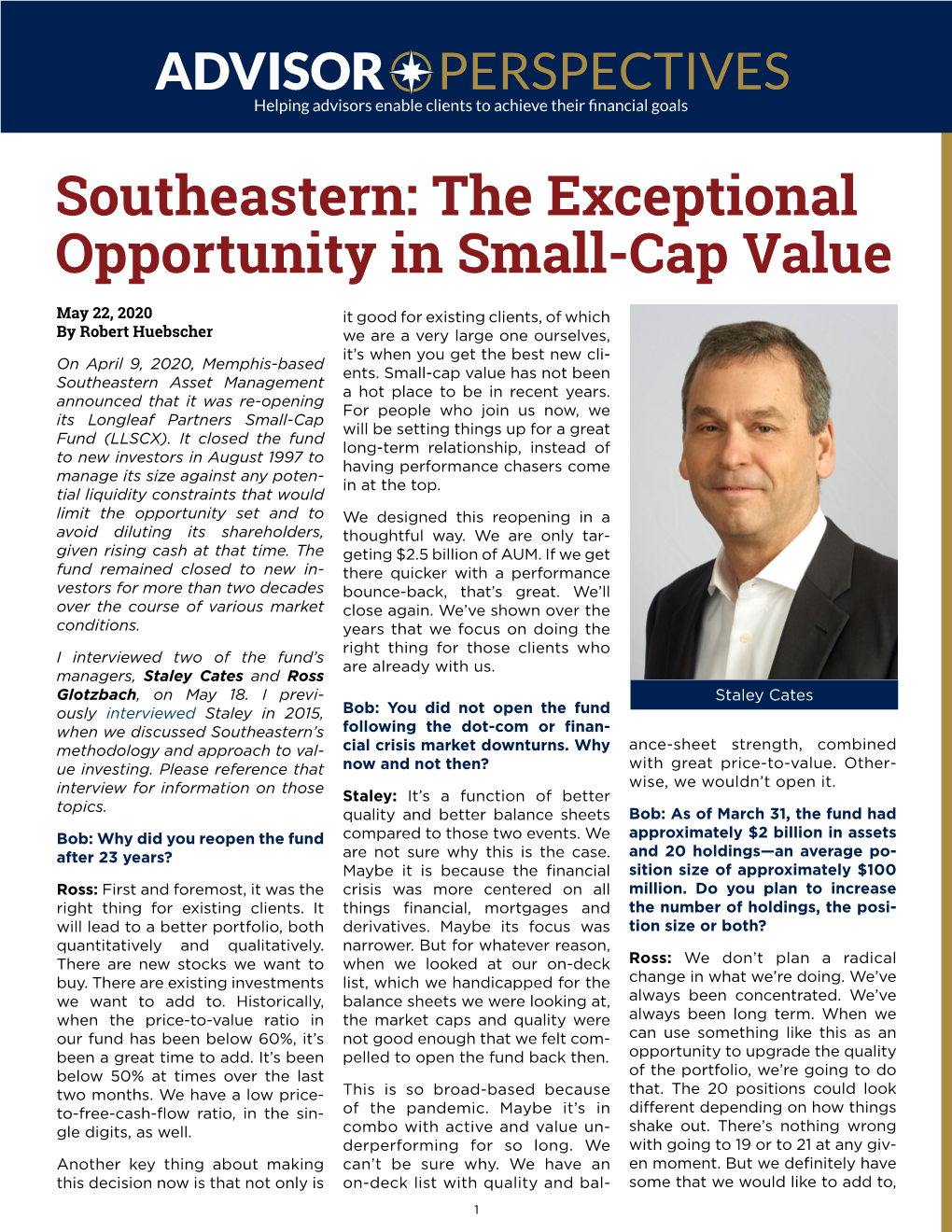 Southeastern: the Exceptional Opportunity in Small-Cap Value