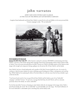 Longtime Brand Ambassador and Friend Gary Clark Jr. Is Joined by His Wife and Children in the Most Personal John Varvatos Campaign to Date