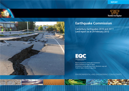 Canterbury Earthquakes 2010 and 2011 Land Report As at 29 February 2012