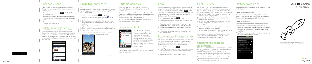 Your HTC Salsa Quick Guide Email Enjoy Apps with Your Friends Get