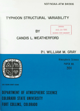 TYPHOON STRUCTURAL VARIABILITY by CANDIS L. WEATHERFORD P.L. WILLIAM M. GRAY
