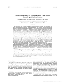 Observational Evidence for Alternate Modes of Track-Altering Binary Tropical Cyclone Scenarios