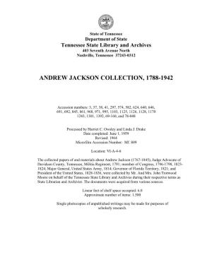 Andrew Jackson Collection, 1788-1942