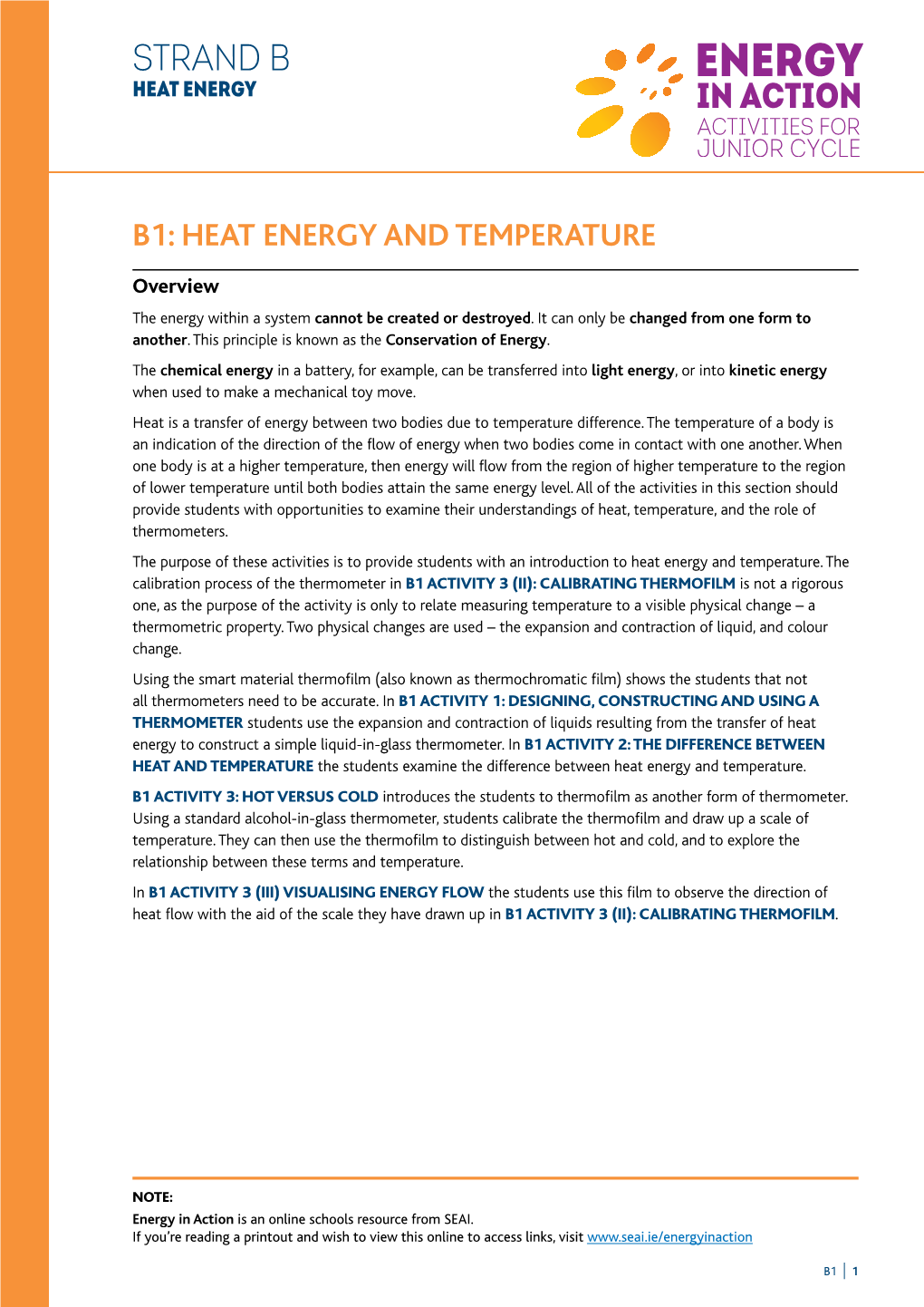 Heat Energy and Temperature