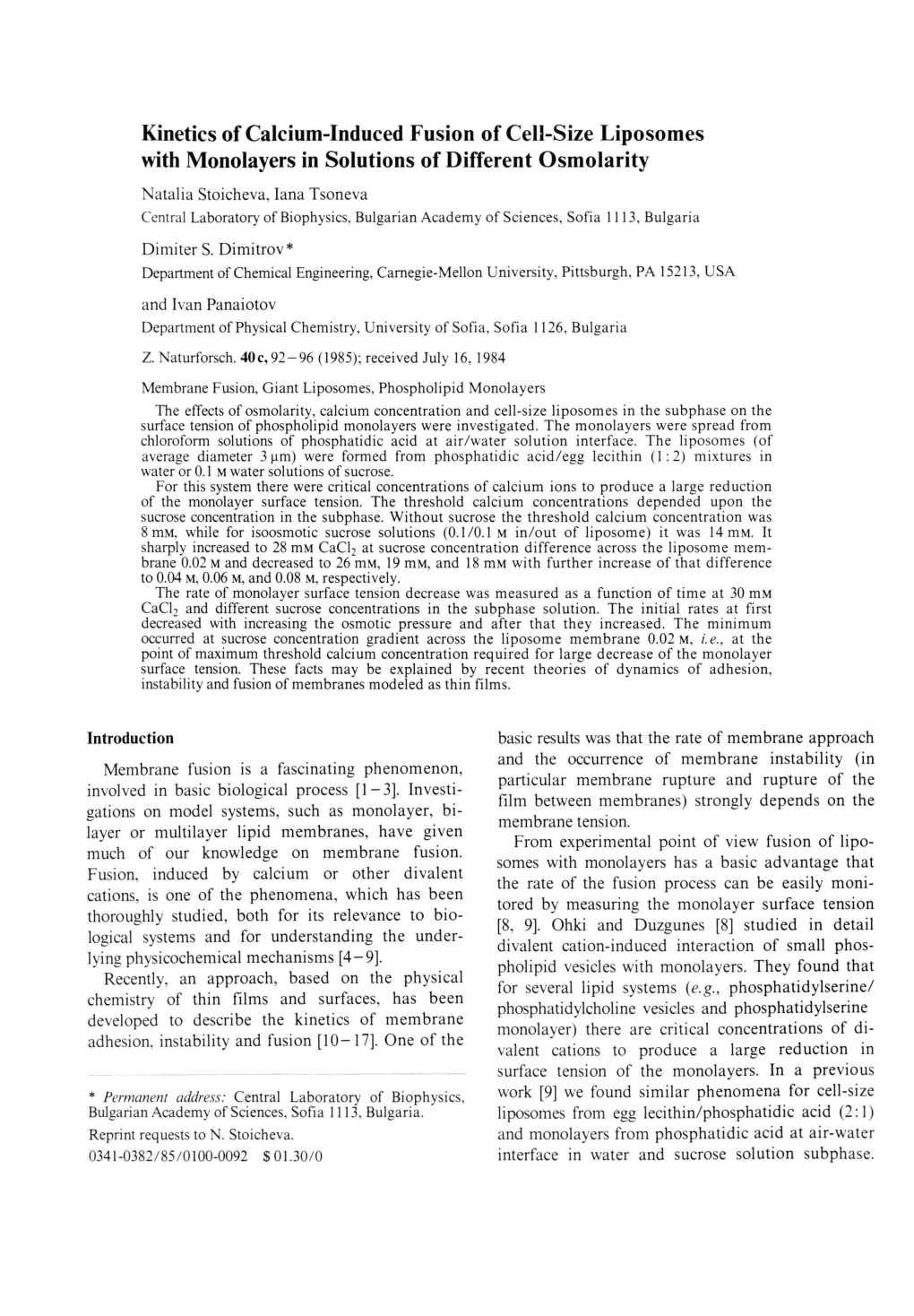 Kinetics of Calcium-Induced Fusion of Cell-Size Liposomes with Monolayers in Solutions of Different Osmolarity