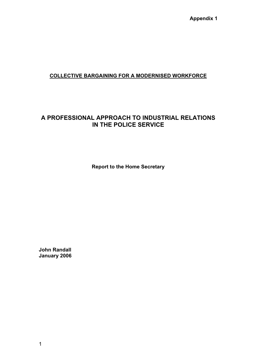 Review of Bargaining Procedures in the Police Service