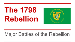 Major Battles of the Rebellion in Today’S Class