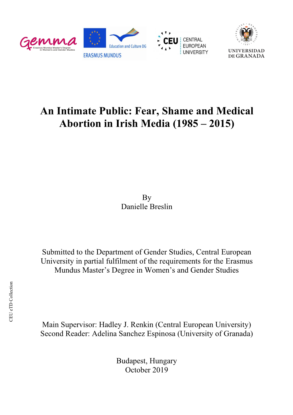 Fear, Shame and Medical Abortion in Irish Media (1985 – 2015)