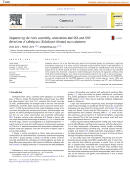 (Eulaliopsis Binata) Transcriptome