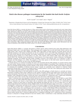 Dutch Elm Disease Pathogen Transmission by the Banded Elm Bark Beetle Scolytus Schevyrewi