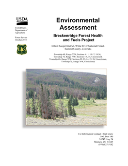 Environmental Assessment Breckenridge Forest Health and Fuels Project Final October 2010