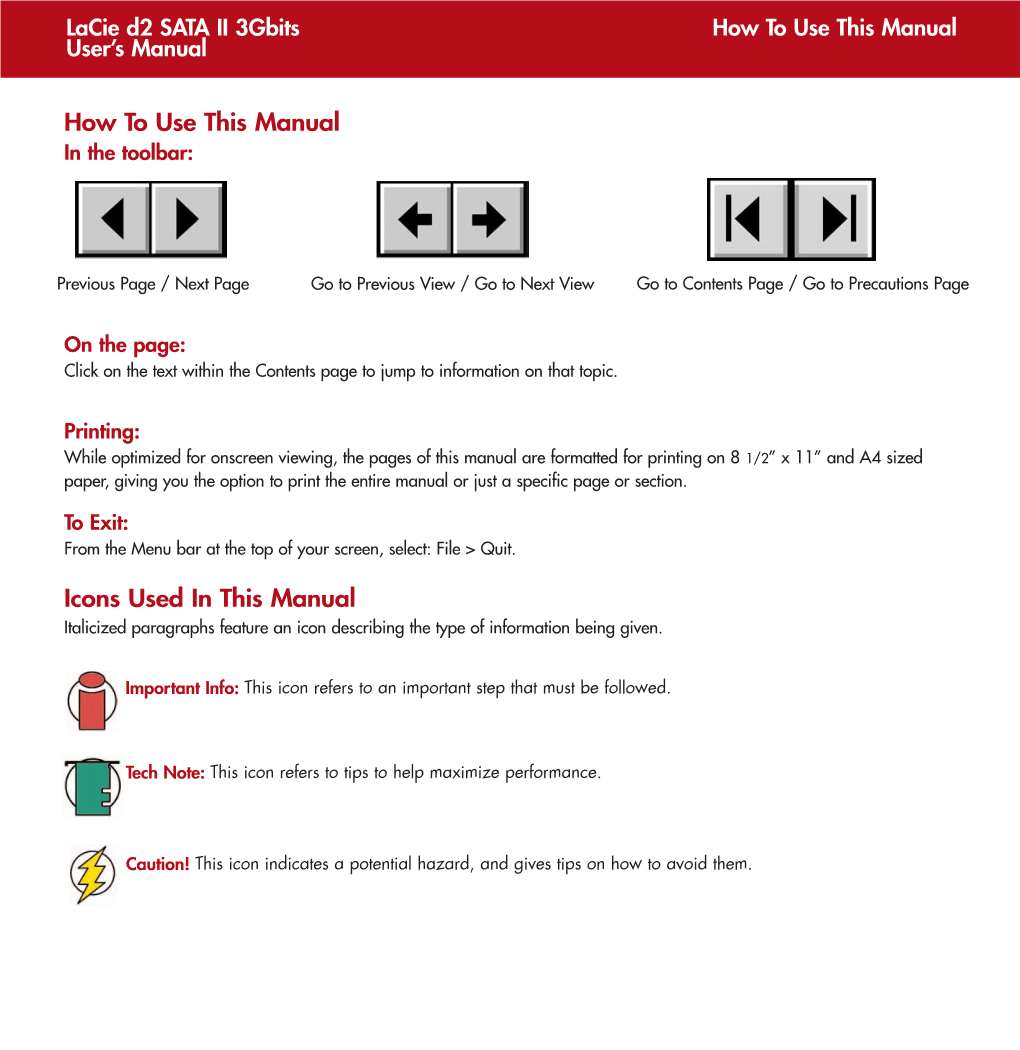 D2 Hd SATA II User Manual