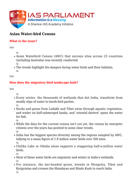 Asian Water-Bird Census