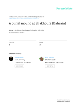 A Burial Mound at Shakhoura (Bahrain)