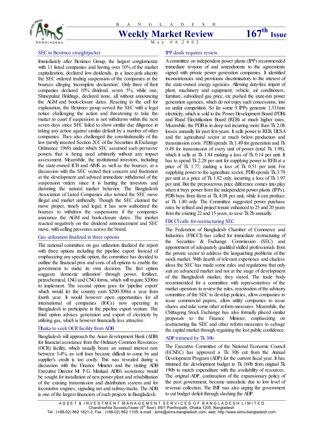 SEC in Beximco Straightjacket IPP Deals Requires Review