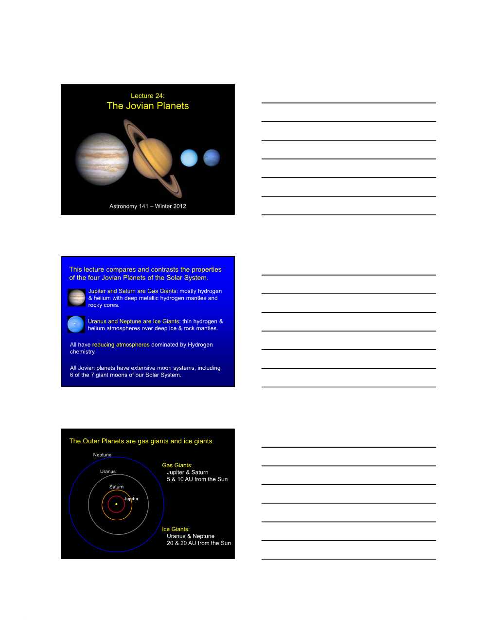 The Jovian Planets