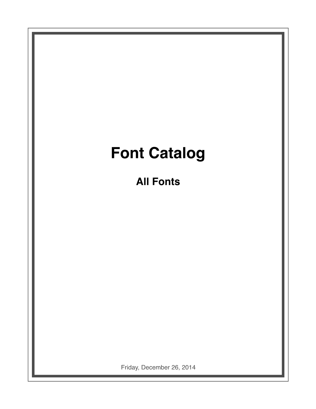 Font Catalog