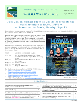 Waikīkī Wiki Wiki Wire Sep 9 - 15, 2010