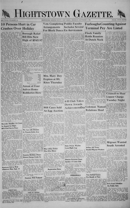 Hightstown Gazette, Hightstown, Mercer County, New Jersey, Thursday, September 5, 1946