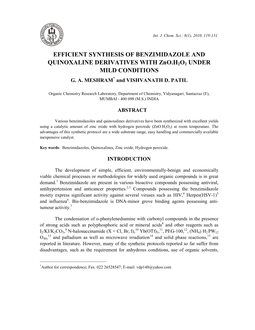 Efficient Synthesis of Benzimidazole and Quinoxaline Derivatives With