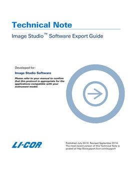 Technical Note Image Studio™ Software Export Guide