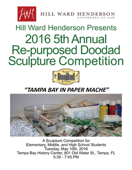 2016 5Th Annual Re-Purposed Doodad Sculpture Competition