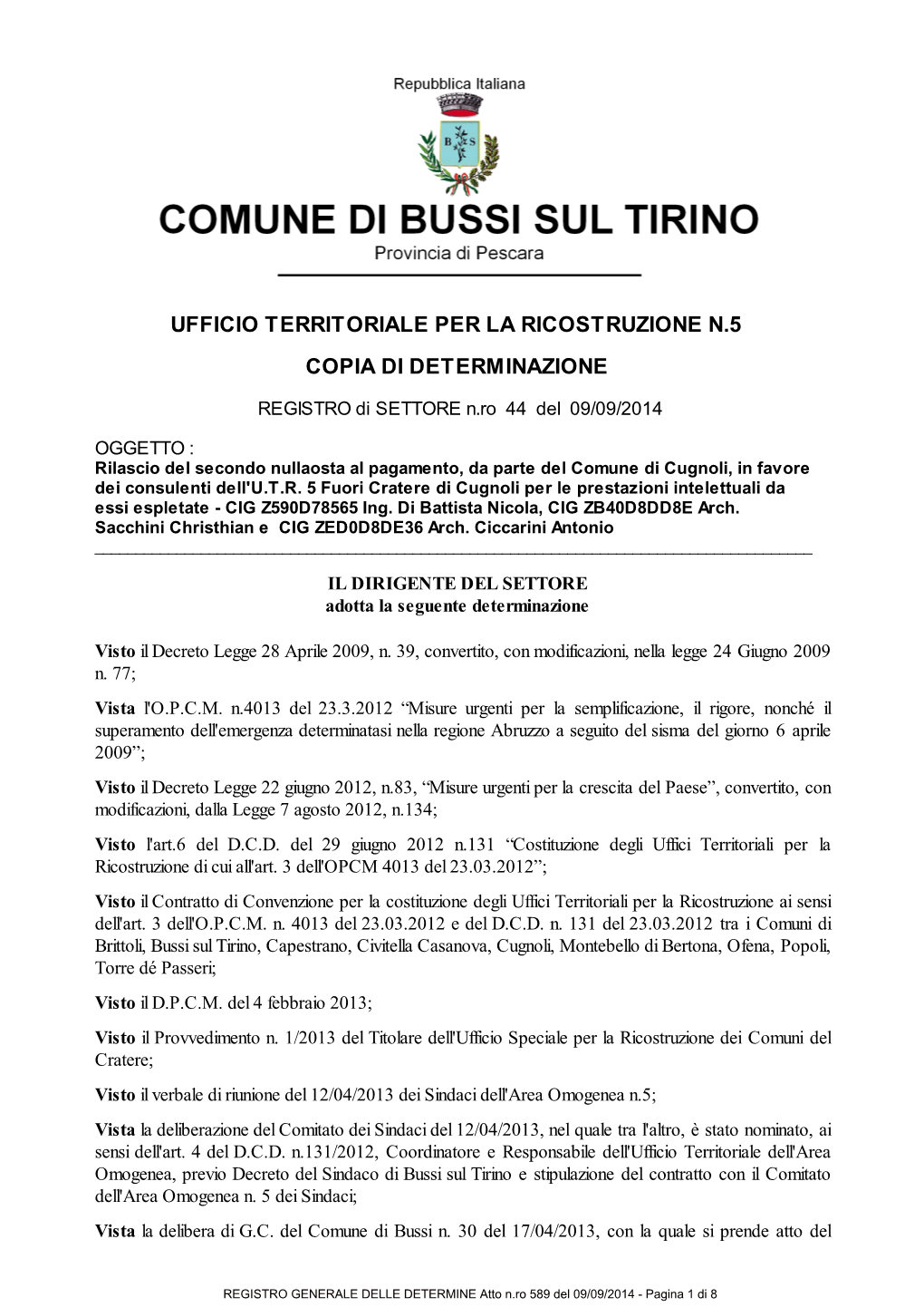 Ufficio Territoriale Per La Ricostruzione N.5