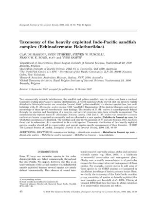 Taxonomy of the Heavily Exploited Indo-Pacific Sandfish