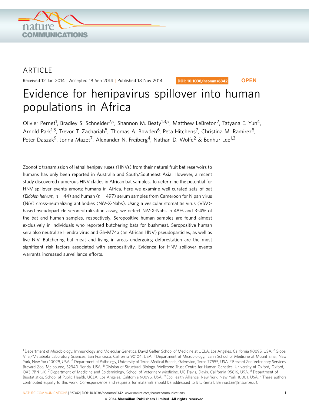 Evidence for Henipavirus Spillover Into Human Populations in Africa