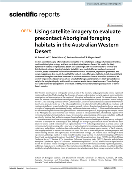 Using Satellite Imagery to Evaluate Precontact Aboriginal Foraging Habitats in the Australian Western Desert W