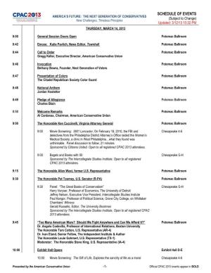 CPAC 2013 Schedule