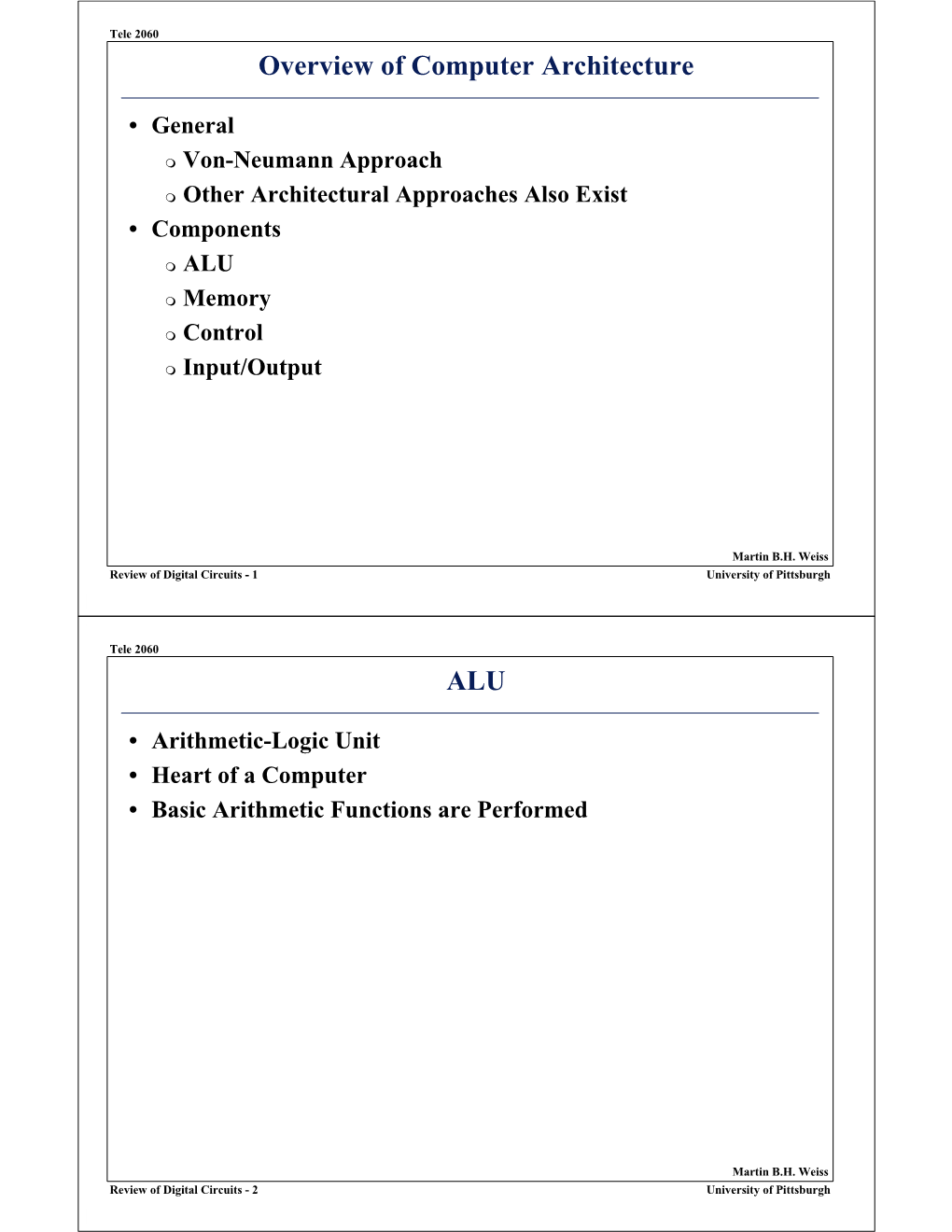 Overview of Computer Architecture