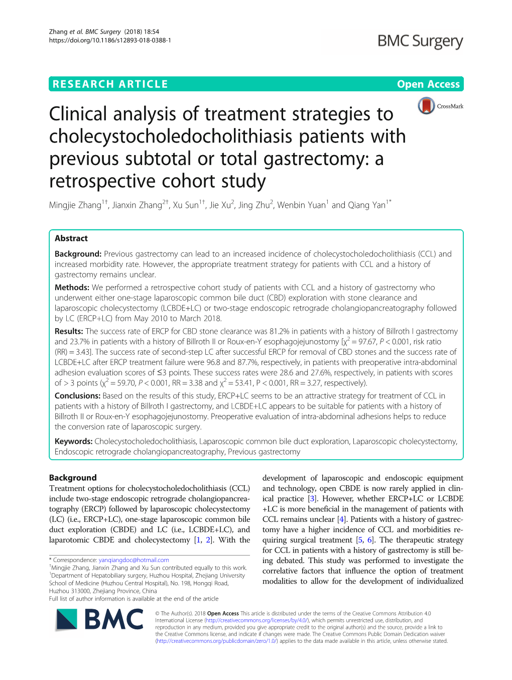 Clinical Analysis of Treatment Strategies To