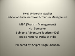 MBA 4(Adventure Tourism)