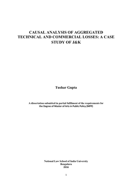 Causal Analysis of Aggregated Technical and Commercial Losses: a Case Study of J&K