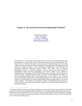 Chapter 3: the Social Network of Premillennialist Websites