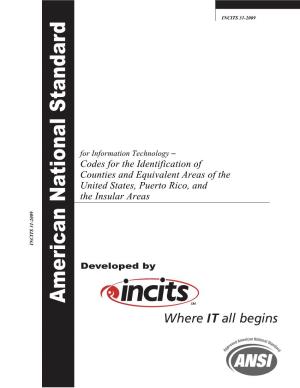 Codes for the Identification of Counties and Equivalent Areas of the United States, Puerto Rico, and the Insular Areas